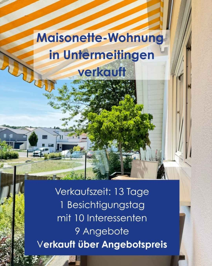 Maisonette-Wohnung in Untermeitingen verkauft